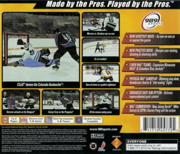 NHL FaceOff 2001 (US) box cover back